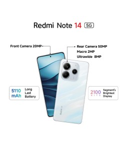Redmi Note 14 5G - 6GB RAM, 128 GB, Mystique White,